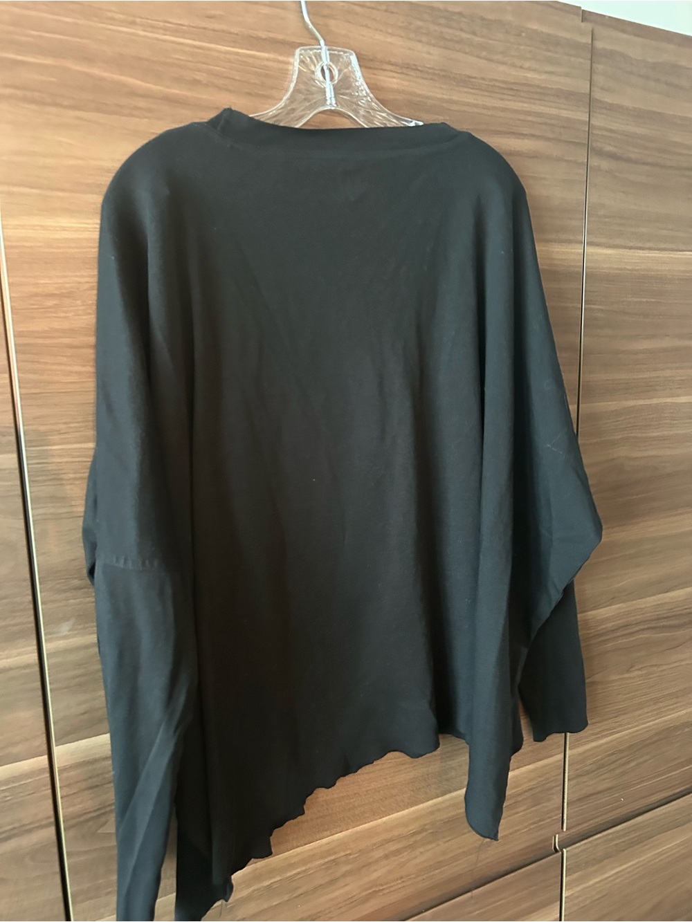 PLANET by Lauren G Black Long Sleeve Top, flowy o/s ,Pima cotton - Picture 6 of 8